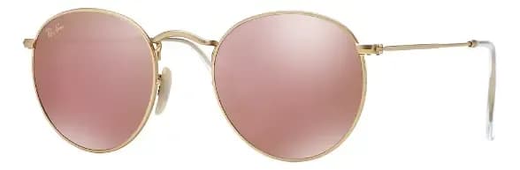 Ray-Ban Roundmetal 3447 Dorado Rosa Espejado